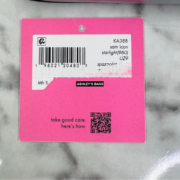 Kate Spade Sam Icon Metallic Patent Leather Mini Hobo Bag In Starlight Spazzola - Picture 12 of 15